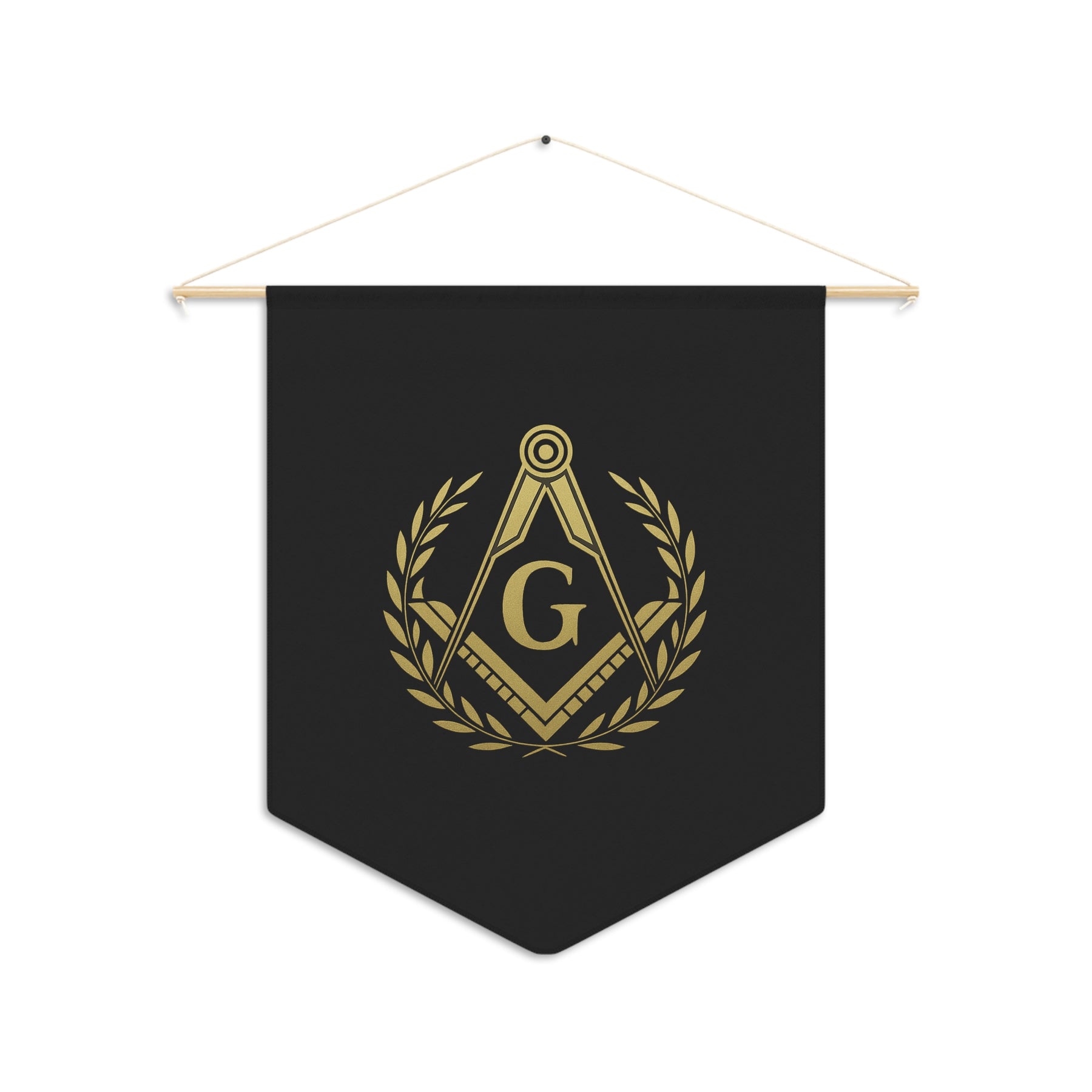 Master Mason Blue Lodge Pennant - Square & Compass G with Wreath - Bricks Masons