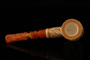 Master Mason Blue Lodge Meerschaum Pipe - Handcrafted Mason Gavel Shape