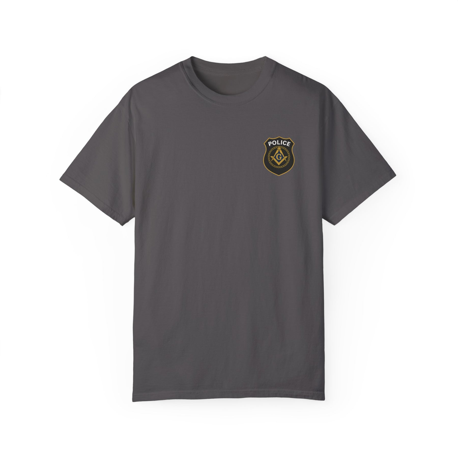 Master Mason Blue Lodge T-Shirt - Police Mason Garment-Dyed Tee - Bricks Masons