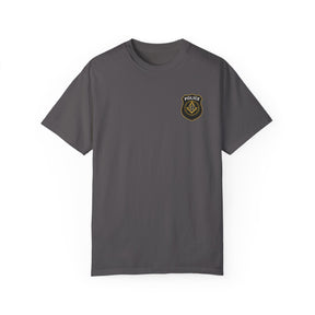 Master Mason Blue Lodge T-Shirt - Police Mason Garment-Dyed Tee - Bricks Masons