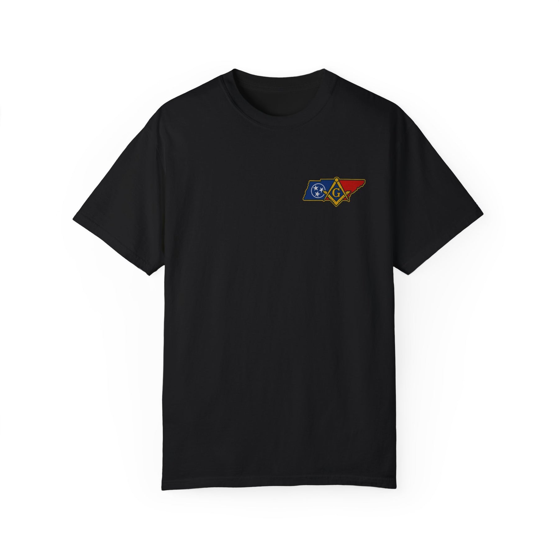 Master Mason Blue Lodge T-Shirt - Garment-Dyed Tennessee Mason - Bricks Masons