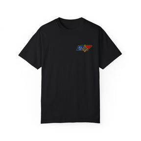 Master Mason Blue Lodge T-Shirt - Garment-Dyed Tennessee Mason - Bricks Masons