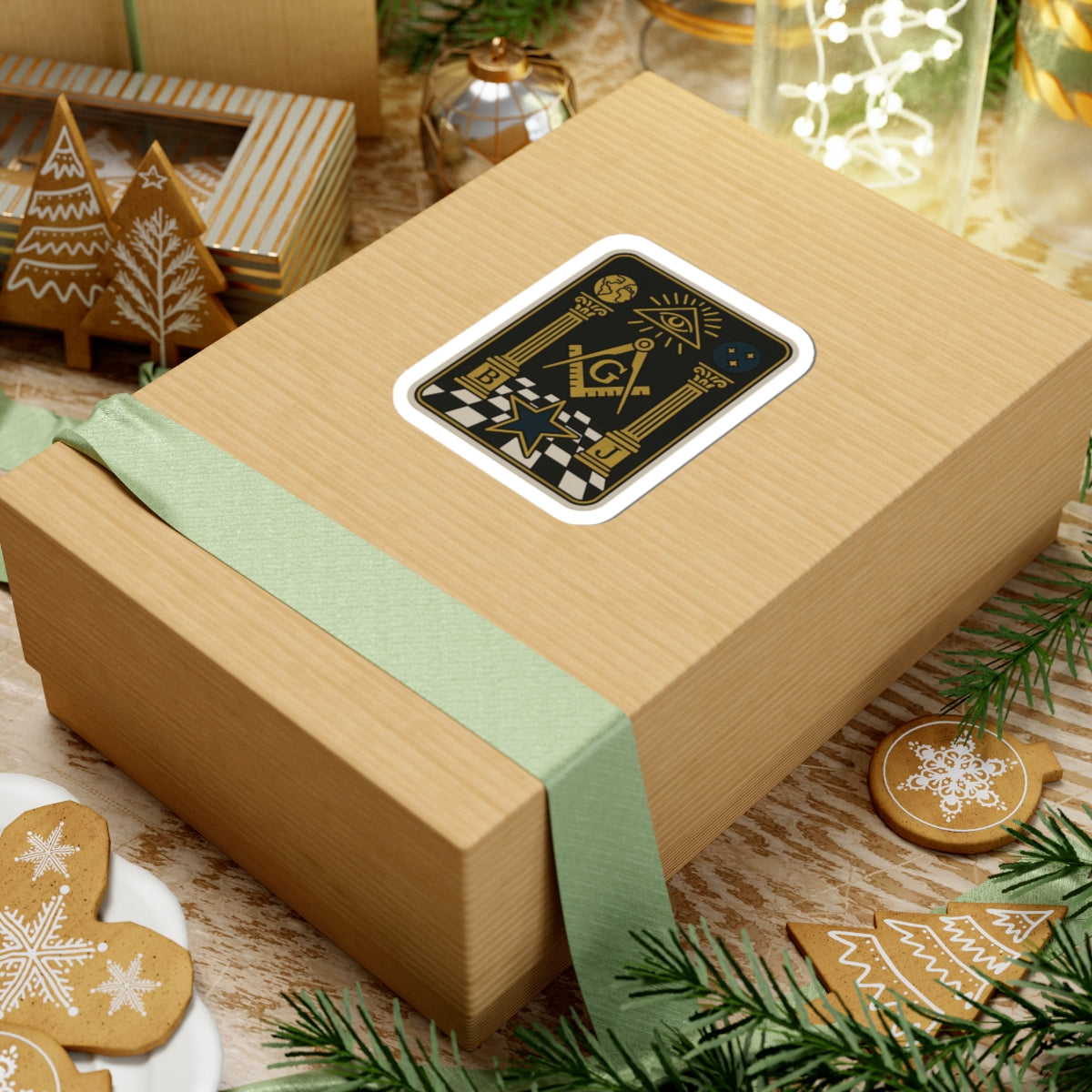 Master Mason Blue Lodge Sticker Decal - Kiss-Cut The Tracing Board S & C - Bricks Masons