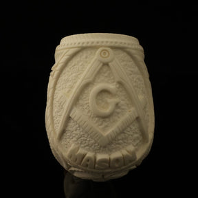 Master Mason Blue Lodge Meerschaum Pipe - Handcrafted With Fitted Case