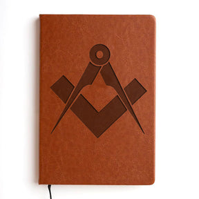 Master Mason Blue Lodge Journal - Brown Faux Leather - Bricks Masons