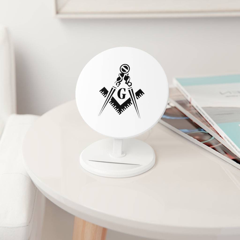 Master Mason Blue Lodge Wireless Charger - White with Square & Compass G