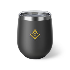 Master Mason Blue Lodge Vacuum Cup - Gold Square & Compasses G Emblem