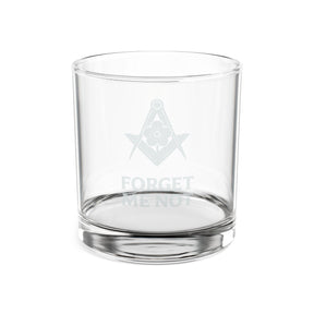 Vaso de whisky de la Logia Azul de Maestro Masón - Escuadra y compás No me olvides
