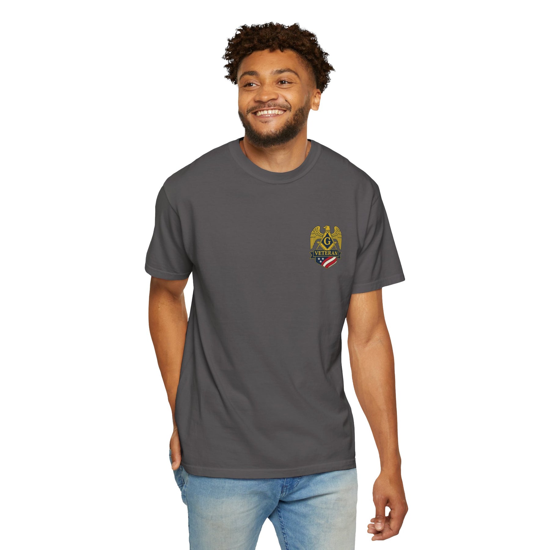 Master Mason Blue Lodge T-Shirt - Veteran Mason Garment-Dyed Tee - Bricks Masons