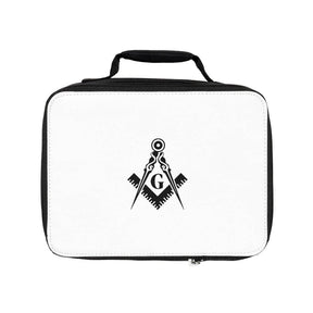 Master Mason Blue Lodge Lunch Bag - White with Square & Compass G