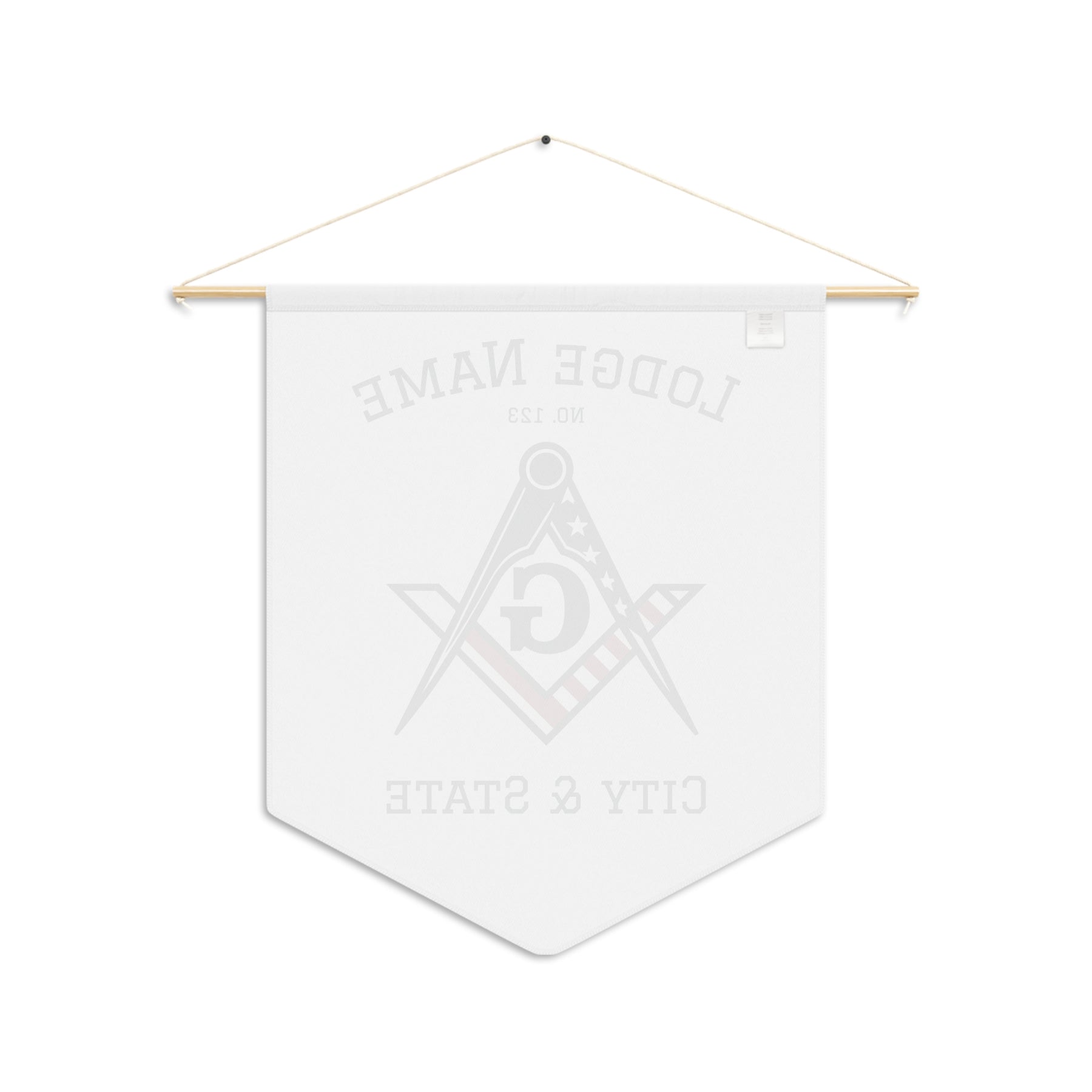 Master Mason Blue Lodge Pennant - Personalized Polyester Twill US Flag - Bricks Masons