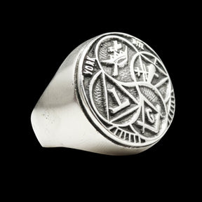 Mason Ring York Rite Silver Freemasonry 13 Gr 1.8 Cm Art 887 - Bricks Masons