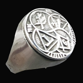 Mason Ring York Rite Silver Freemasonry 13 Gr 1.8 Cm Art 887 - Bricks Masons