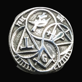 Mason Ring York Rite Silver Freemasonry 13 Gr 1.8 Cm Art 887 - Bricks Masons