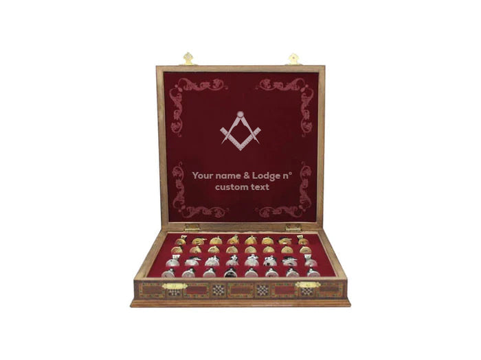 Master Mason Blue Lodge Chess Set - 16.5" (42cm)