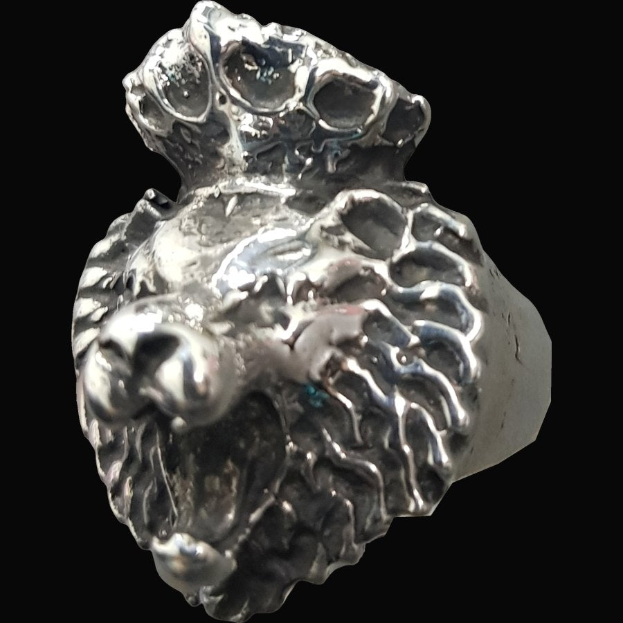 Leon Judah Rastafari Ring In Silver 24 Gr 3 X 2 Cm Art 896 - Bricks Masons