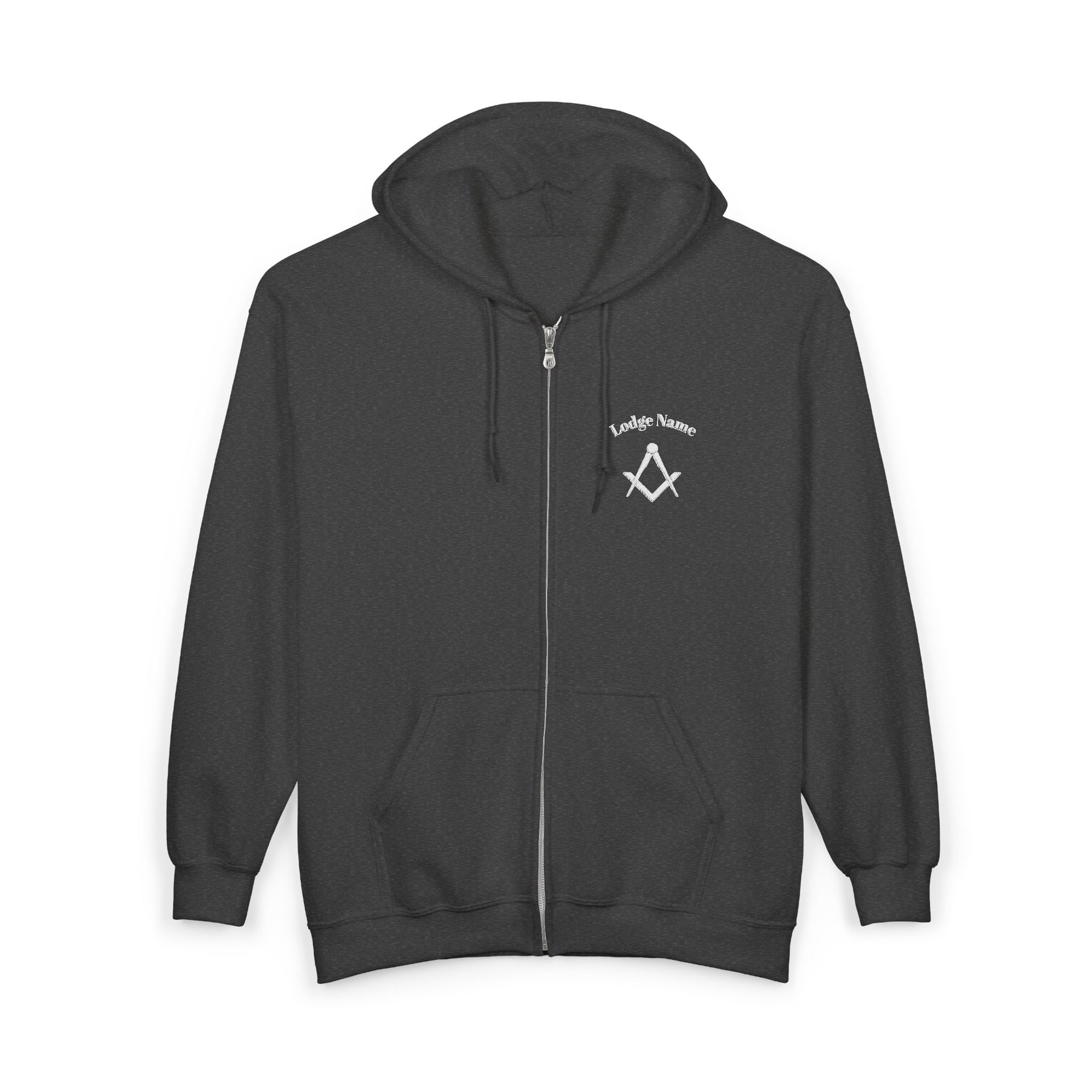 Master Mason Blue Lodge Hoodie - Zip Up Jacket Square & Compass with Personalization - Bricks Masons