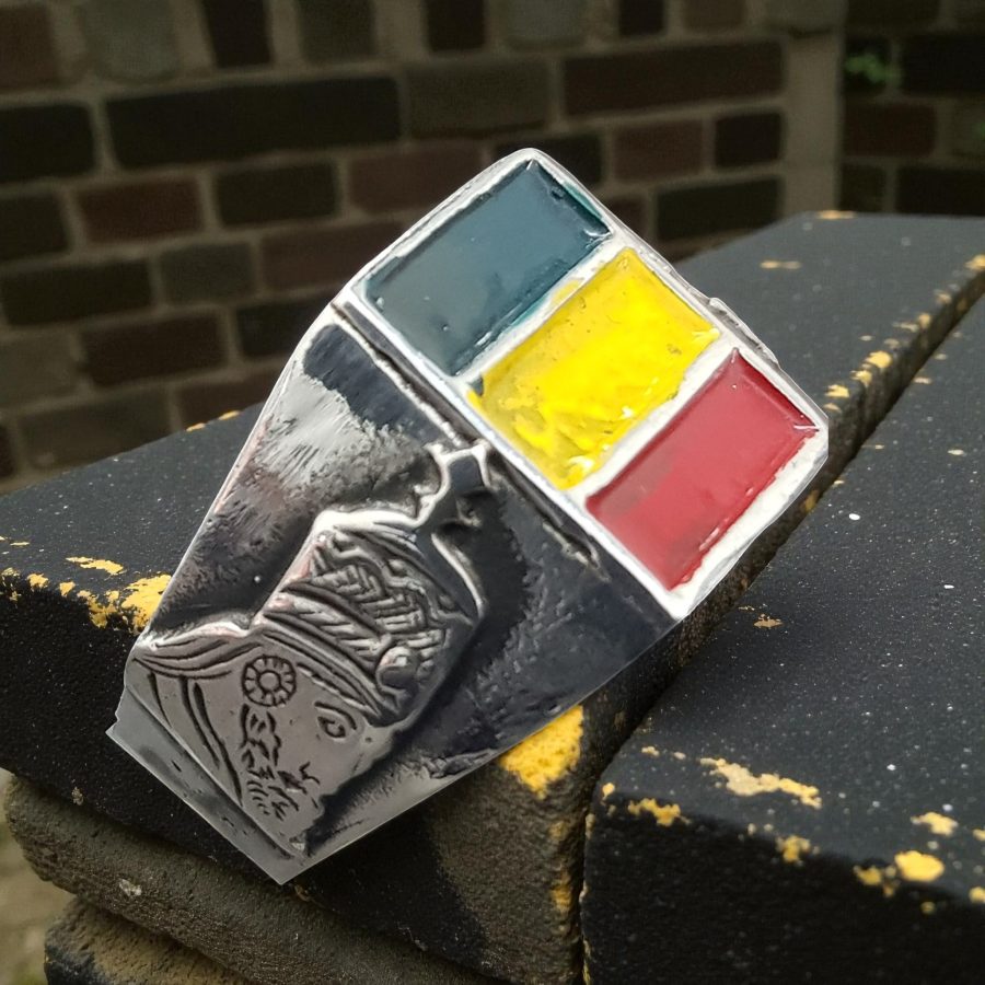 Rastafari Ring African Flag Silver 11 Gr 1.1 Cm Art 898 - Bricks Masons