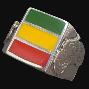 Rastafari Ring African Flag Silver 11 Gr 1.1 Cm Art 898 - Bricks Masons