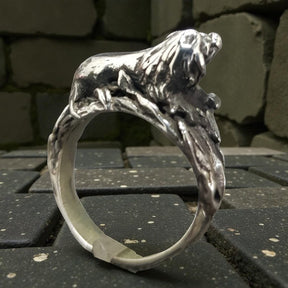 Rastafari Ring Leon Judah Silver 11 Gr 1.5 Cm Art 899 - Bricks Masons