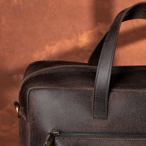 Council Briefcase - Dark Brown Cow Leather - Bricks Masons