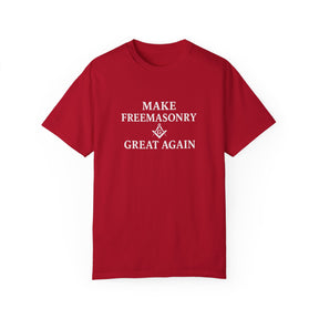 Master Mason Blue Lodge T-Shirt - Make Freemasonry Great Again Garment-Dyed Tee - Bricks Masons