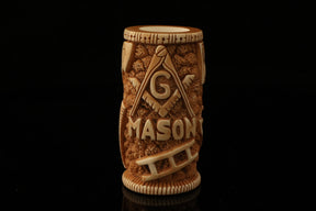 Master Mason Blue Lodge Meerschaum Pipe - Handcrafted Mason Gavel Shape