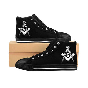 Master Mason Blue Lodge Sneaker - High-Top Black Square & Compass G