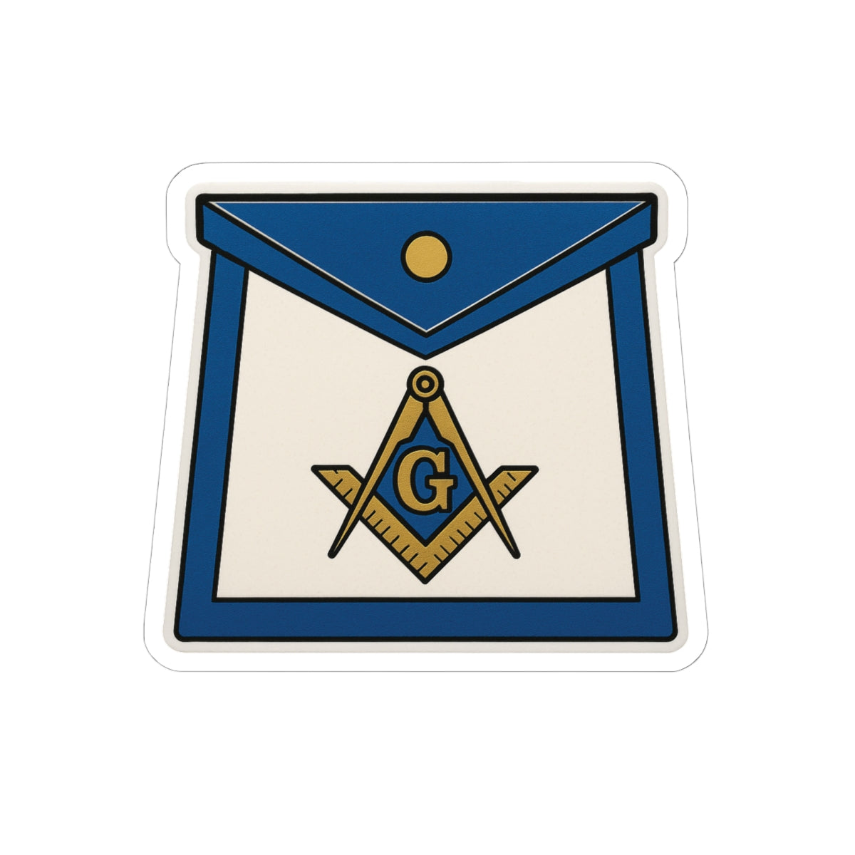 Master Mason Blue Lodge Sticker Decal - Kiss-Cut Masonic Apron - Bricks Masons