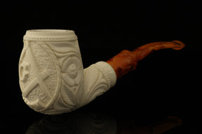 Master Mason Blue Lodge Meerschaum Pipe - Handcrafted With Fitted Case