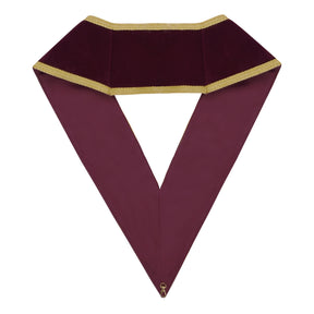 95th Degree Memphis Misraim Collar - Burgundy Velvet With Gold Braid