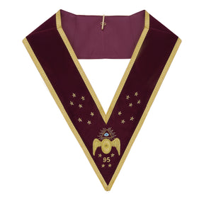 95th Degree Memphis Misraim Regalia Set - Burgundy & Gold Hand Embroidery