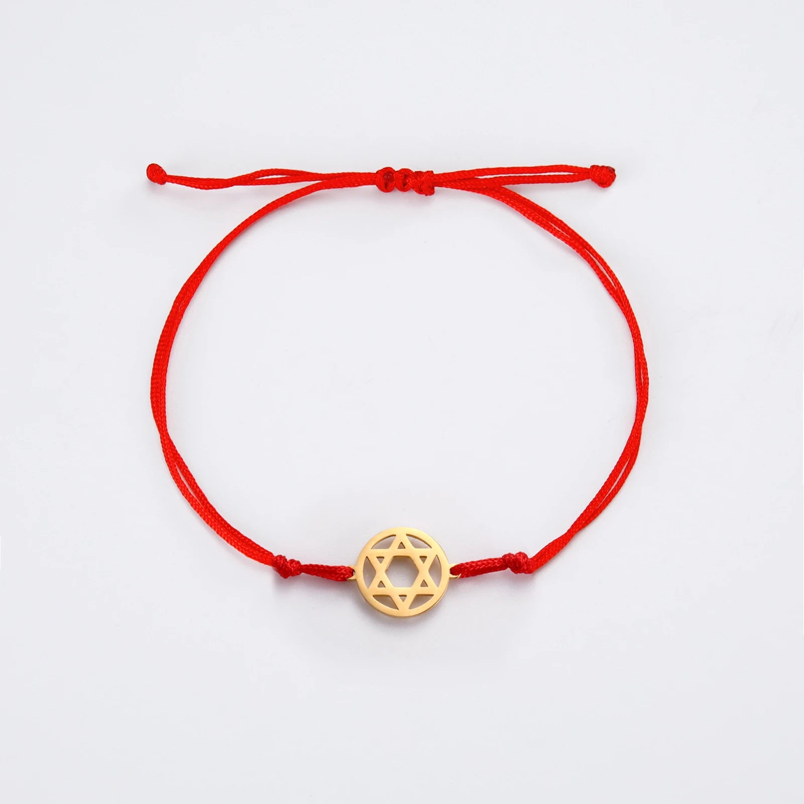 Ancient Israel - Star of David Charm Rope Bracelet Stainless Steel  Hexagram - Bricks Masons