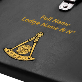 Past Master Blue Lodge Apron Case - Black Imitation Leather MM, WM, Provincial - Bricks Masons