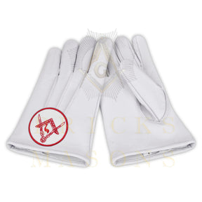 Scottish Rite Gloves - White Leather Central Jurisdiction