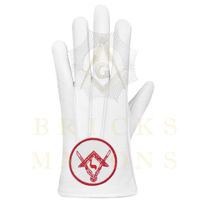 Scottish Rite Gloves - White Leather Central Jurisdiction