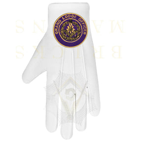 Past Grand Master Blue Lodge Gloves - White Cotton Grand Lodge Officer