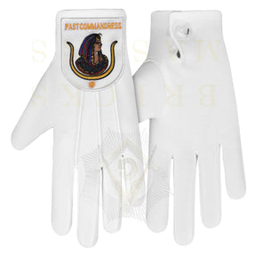 Past Commandress DOI Gloves - White Cotton