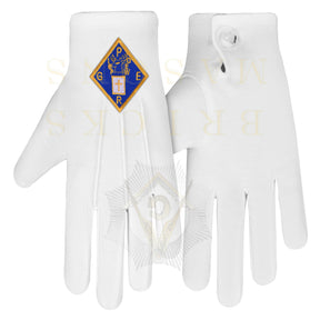 Past Grand Exalted Ruler Elks of the World Gloves - White Cotton