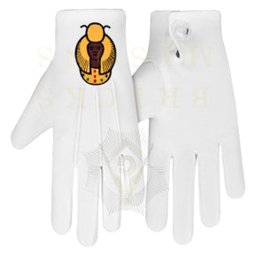 DOI Gloves - White Cotton York Rite
