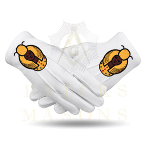 DOI Gloves - White Cotton York Rite