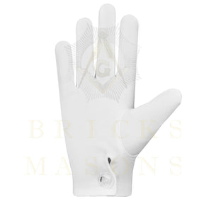 Past Grand Master Blue Lodge Gloves - White Cotton Grand Lodge Officer