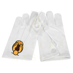 DOI Gloves - White Cotton York Rite