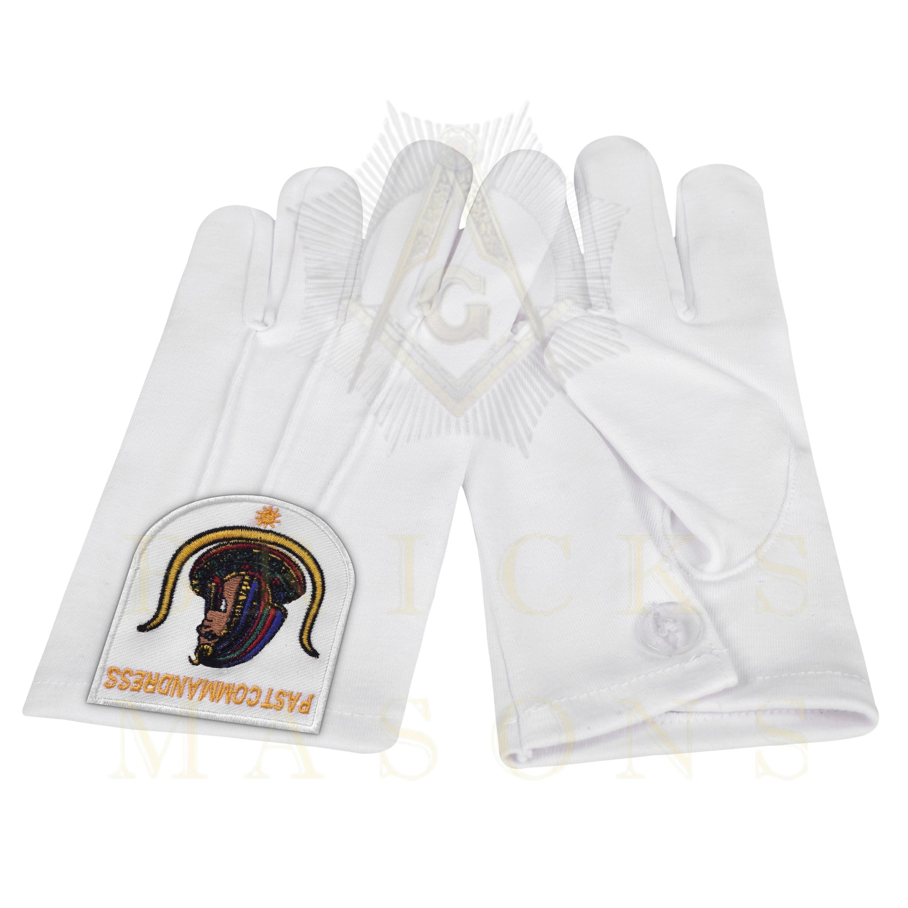 Past Commandress DOI Gloves - White Cotton