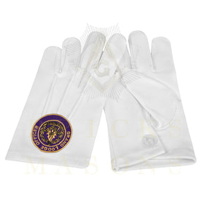 Past Grand Master Blue Lodge Gloves - White Cotton Grand Lodge Officer