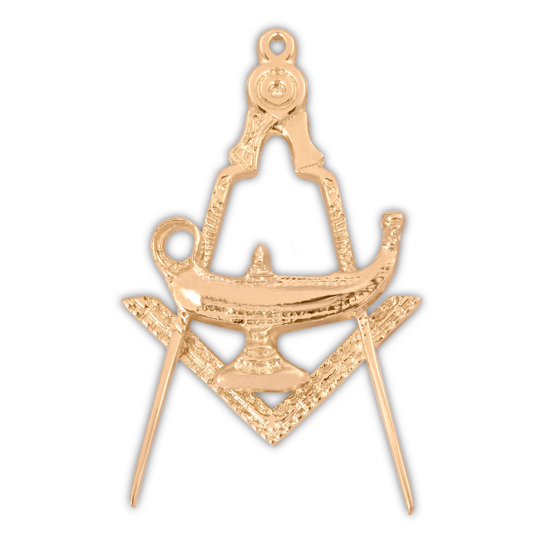 Master Mason Blue Lodge Collar Jewel - Gold Plated Square & Compass