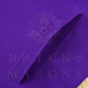 Past District Deputy Grand Master Blue Lodge Apron - Purple Velvet Golden Bullion With Wreath & Fringe