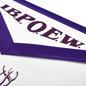 Elks of the World Apron - Purple Satin Borders With White Tape Ties