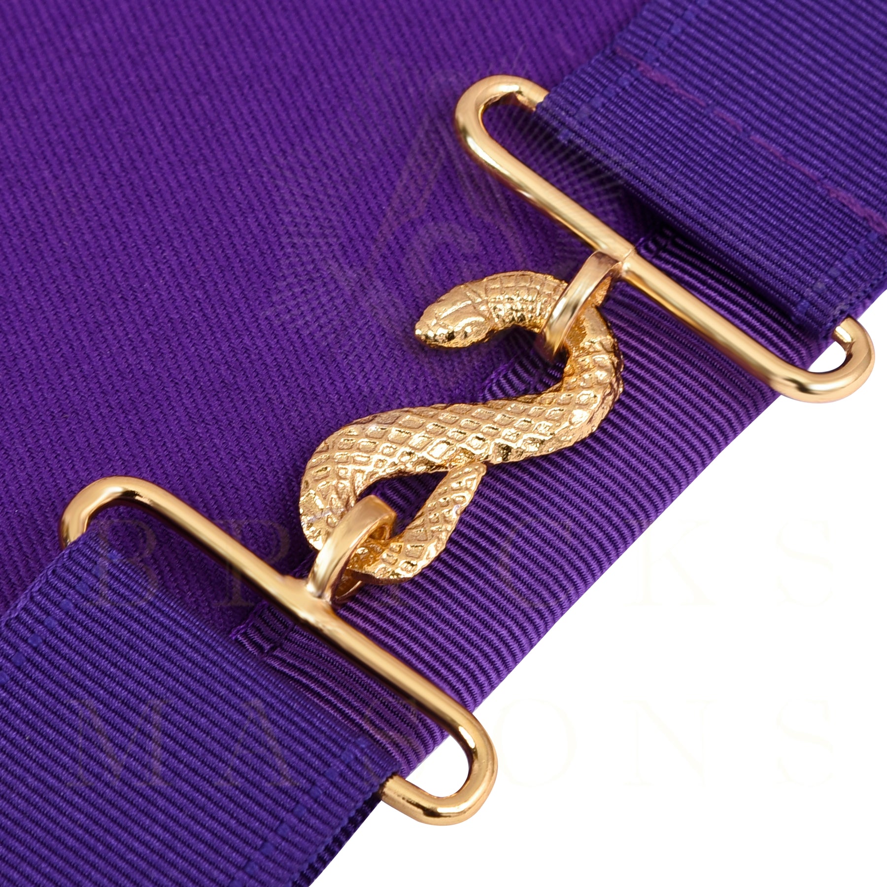 Past Illustrious Master Council Apron - Purple Ribbon Machine Embroidery - Bricks Masons