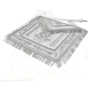 Past Master Blue Lodge Apron - Bullion With Wreath & Pillars